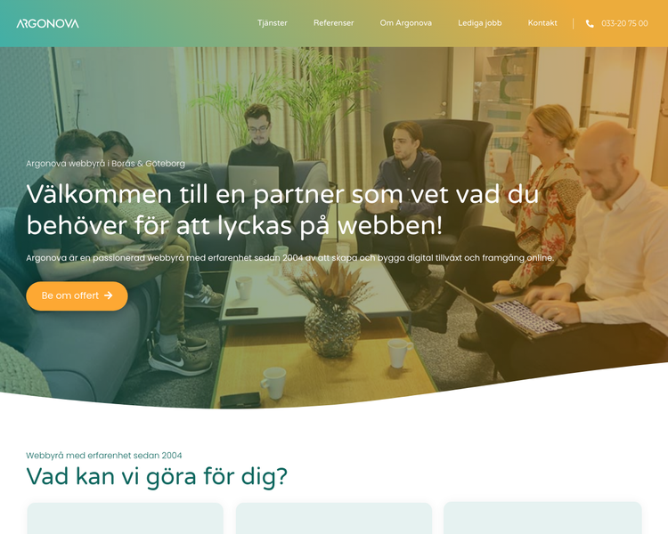 Webbyråer i Borås bild på hemsidan.