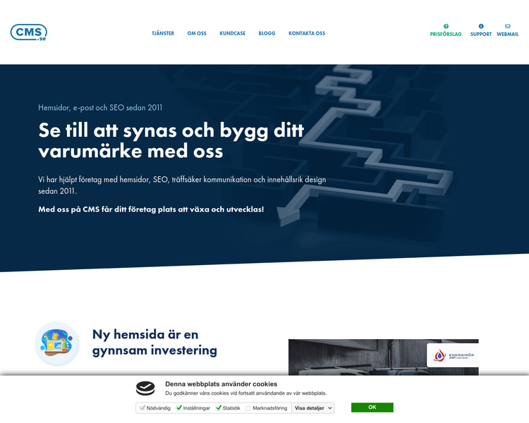Webbyråer i Borås bild på hemsidan.