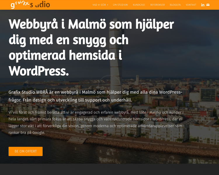 Webbyråer i Malmö bild på hemsidan.