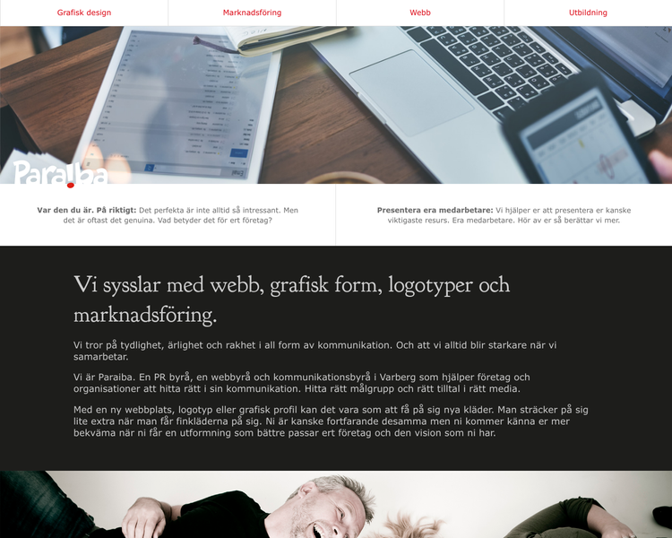 Webbyråer i Varberg bild på hemsidan.
