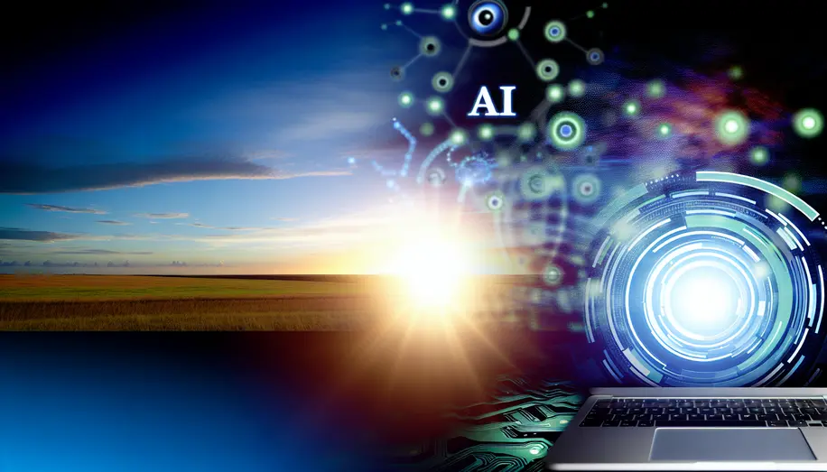 AI-verktyg optimerar affärsprocesser i moderna kontorsmiljöer.